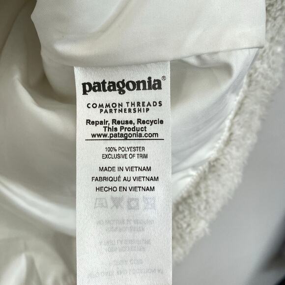 PATAGONIA Women's Los Gatos Vest White Fleece Winter Size Small Pockets - Picture 7 of 8